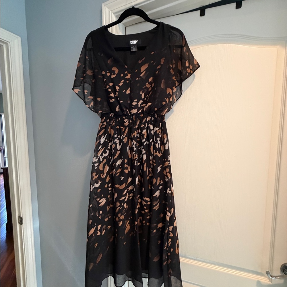 DKNY Black and Brown Maxi Dress